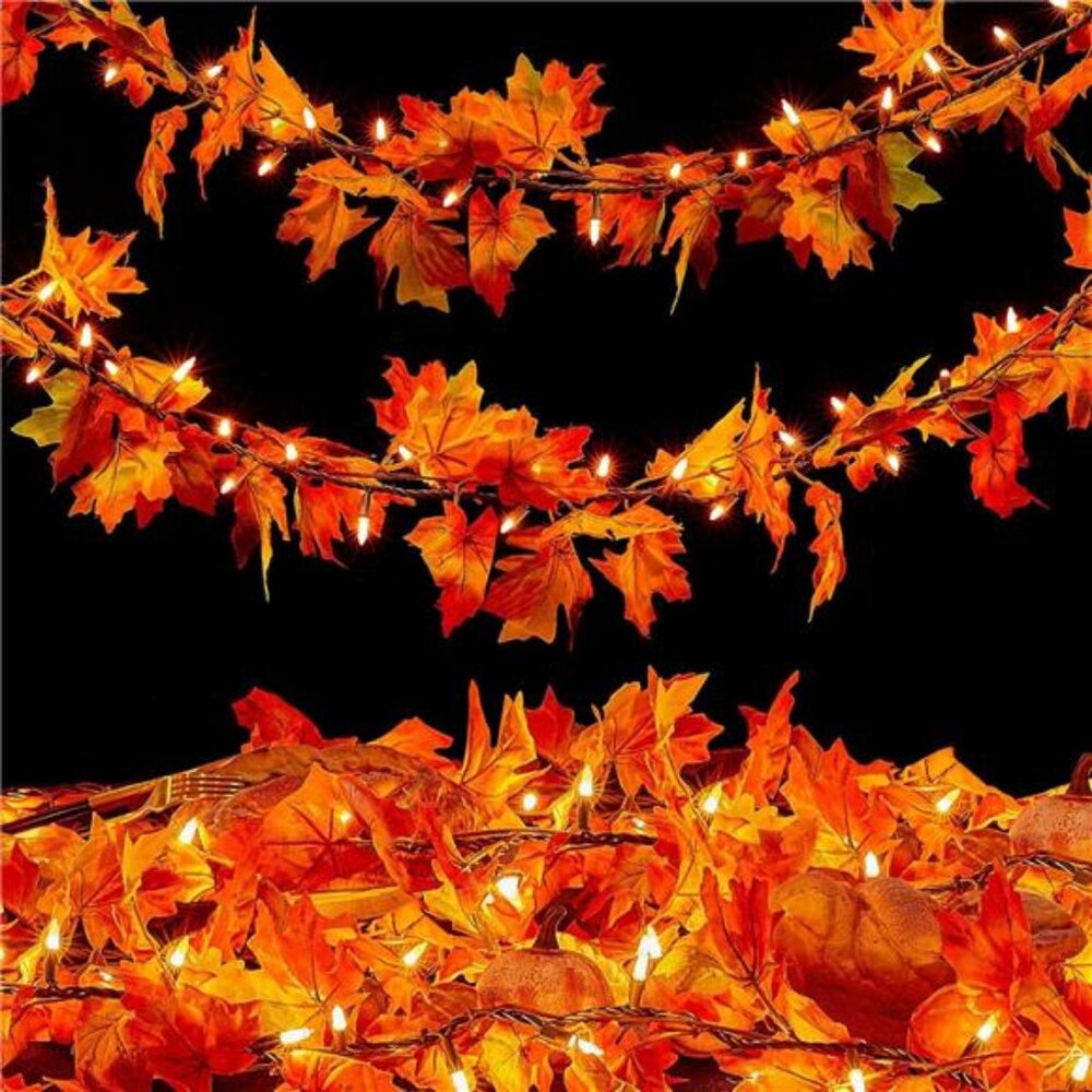 Fall Decor Fall Decorations for Home 9FT Plug in Fall Garland with Lights